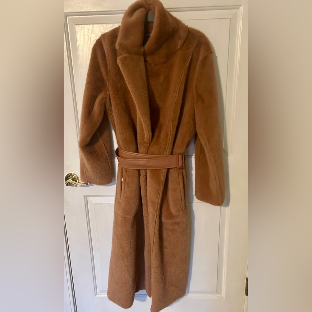 Express Brown Faux Fur Long Coat